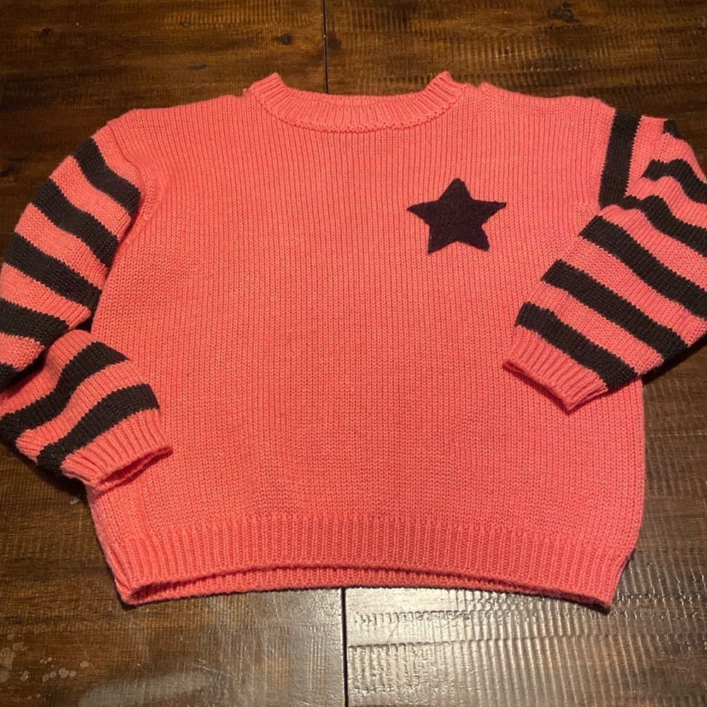 Vintage Kids ESPRIT Stars and Stripes Sweater Pink and Navy size 6